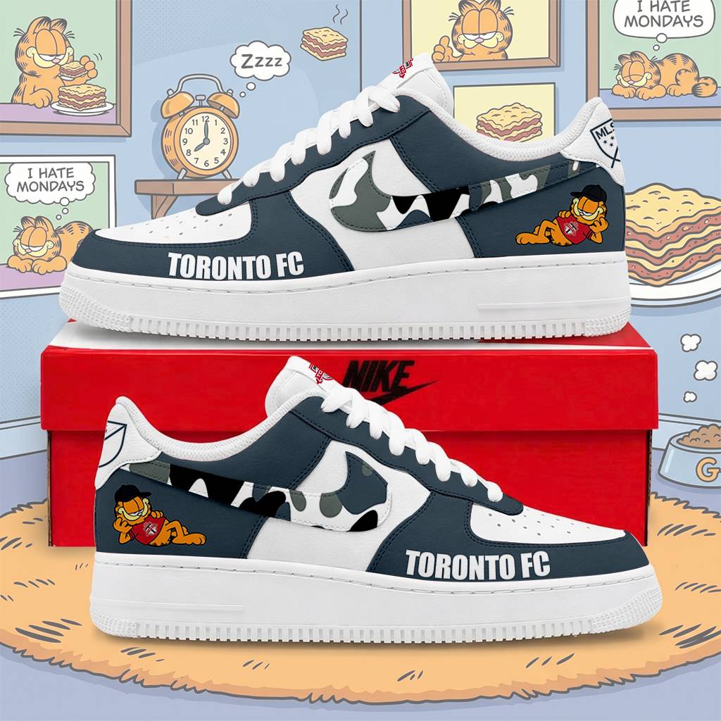FINAL SALE - NEW CUSTOMIZED MLS12 TRT TORONTO FC x GARFIELD AF1 SNEAKERS