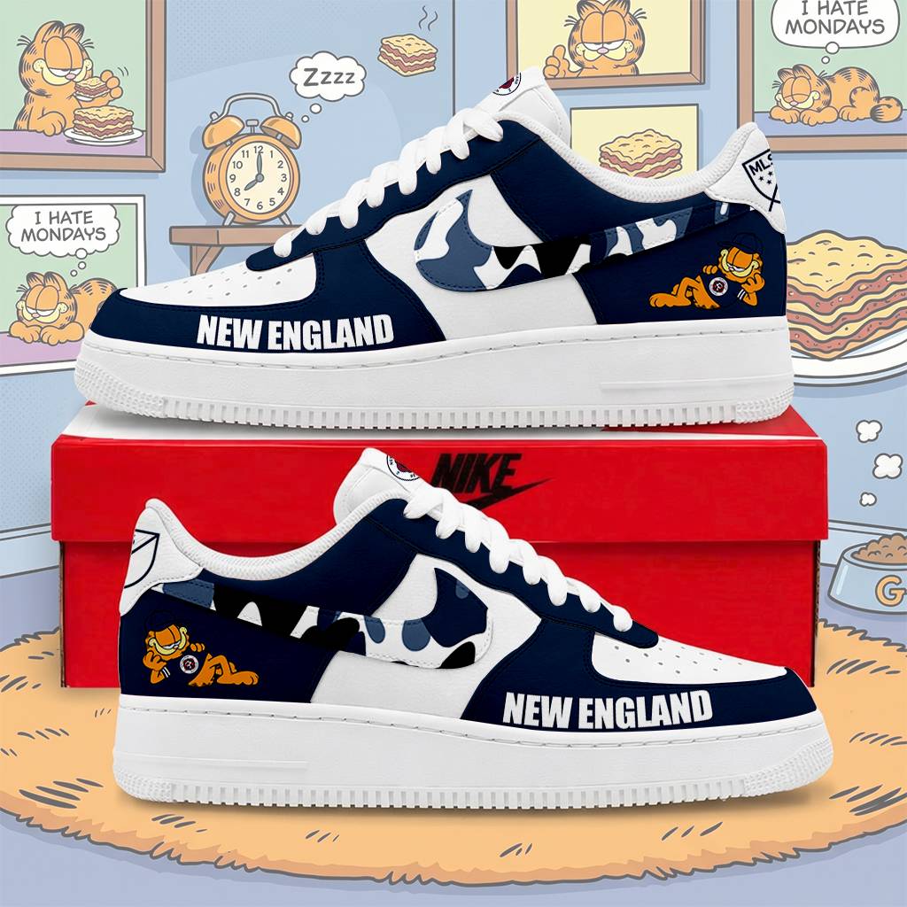 FINAL SALE - NEW CUSTOMIZED MLS13 NER NE REVOLUTION x GARFIELD AF1 SNEAKERS