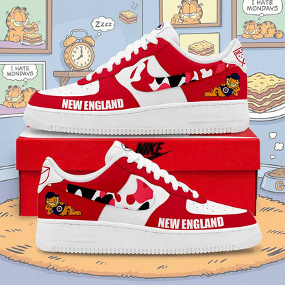 FINAL SALE - NEW CUSTOMIZED MLS13 NER NE REVOLUTION x GARFIELD AF1 SNEAKERS