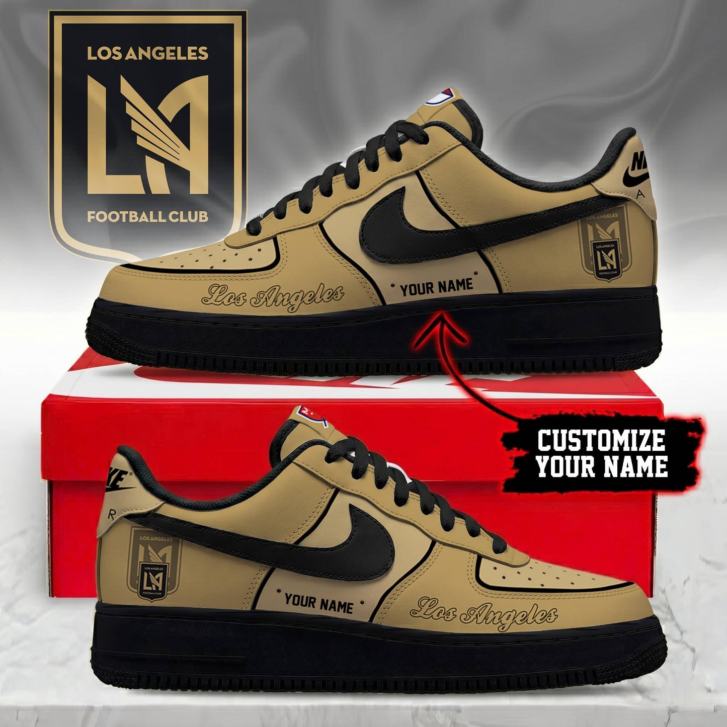 POPULAR NOW - NEW CUSTOMIZED MLS18 LAF LOS ANGELES FC AF1 SNEAKERS