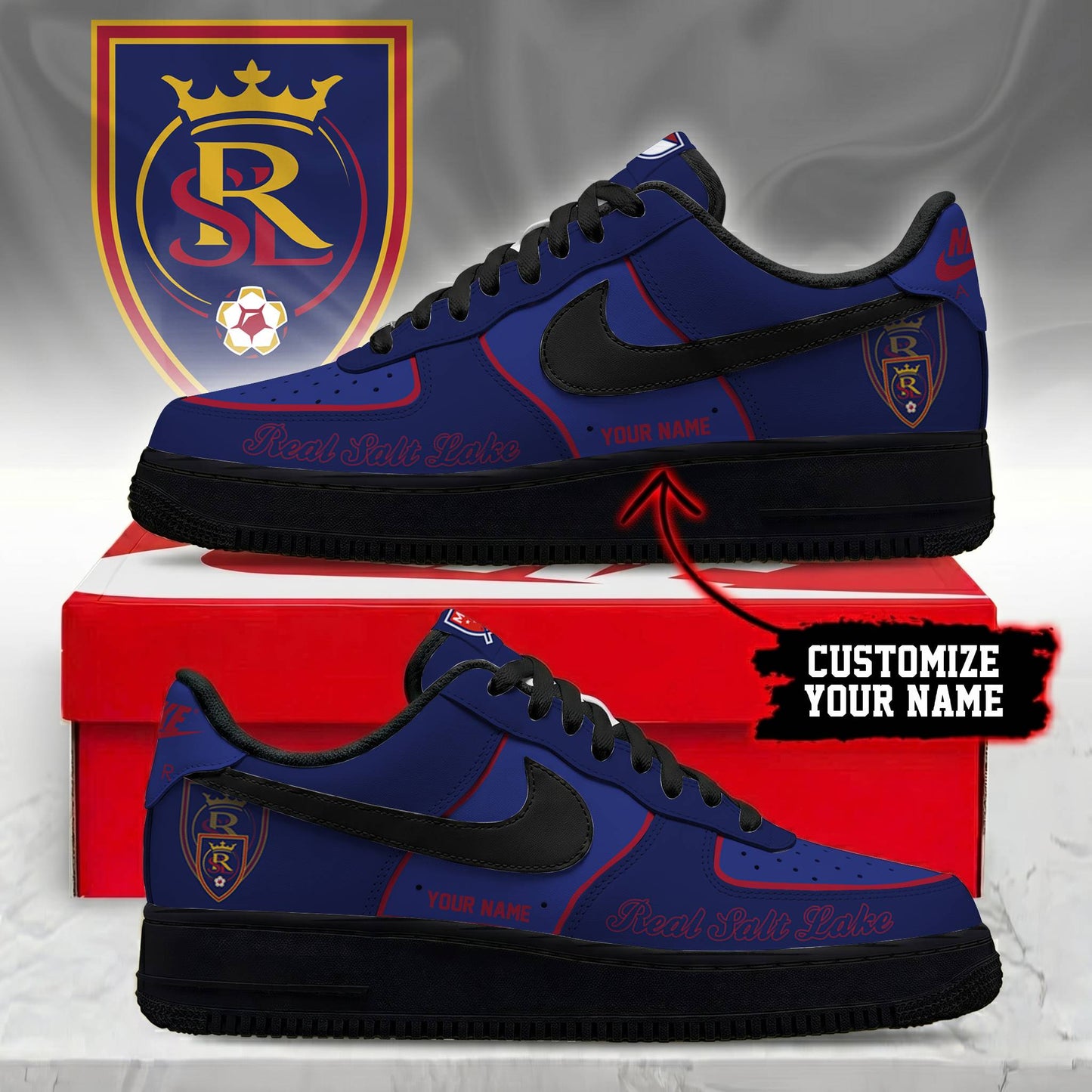 POPULAR NOW - NEW CUSTOMIZED MLS25 RSL REAL SALT LAKE AF1 SNEAKERS