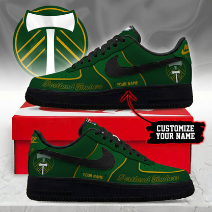 POPULAR NOW - NEW CUSTOMIZED MLS27 PLT PORTLAND TIMBERS AF1 SNEAKERS