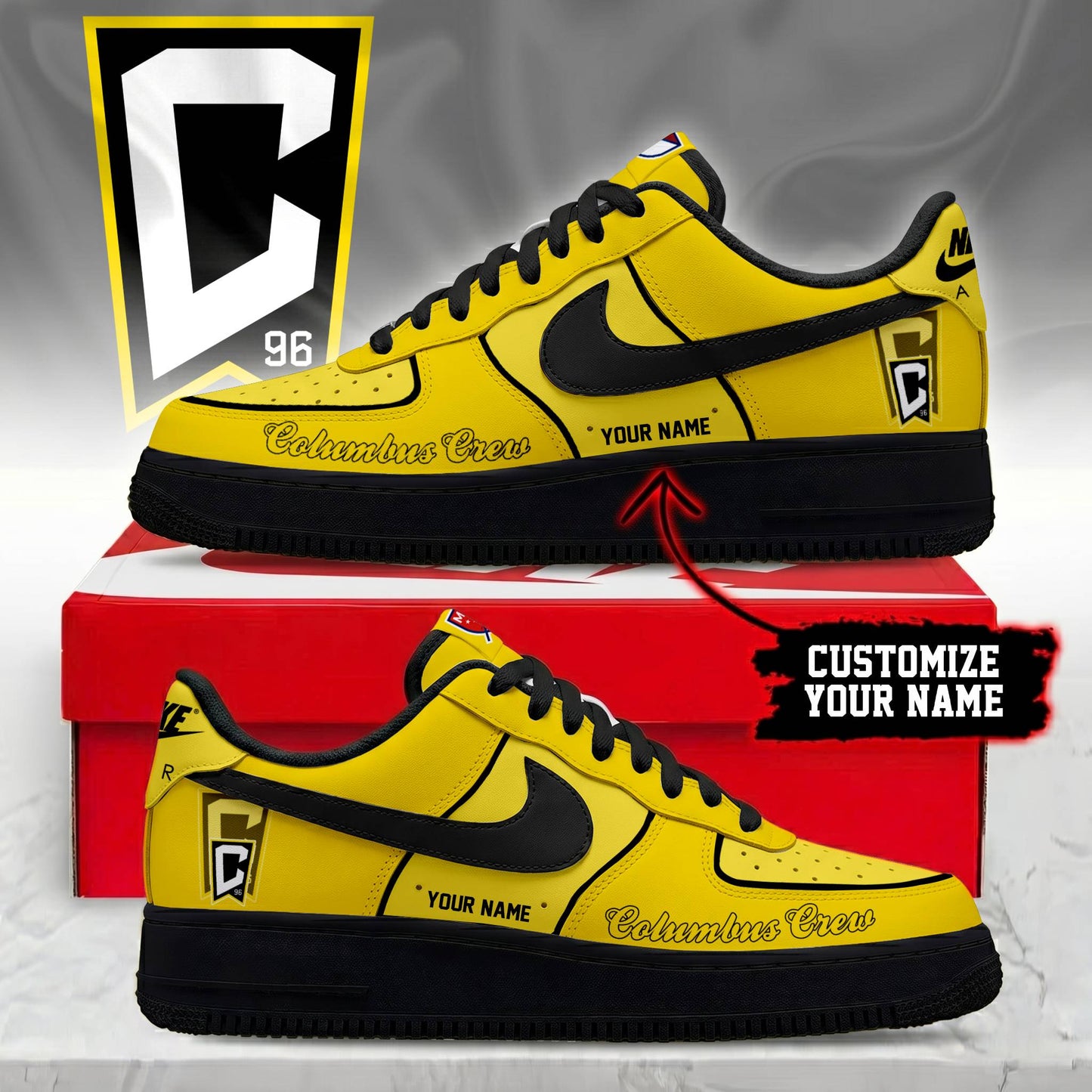 POPULAR NOW - NEW CUSTOMIZED MLS08 CLC COLUMBUS CREW AF1 SNEAKERS