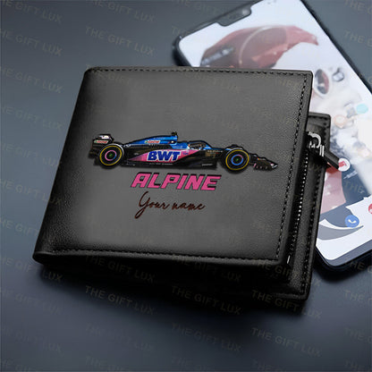 F1 Formula Brown And Black Leather Wallet