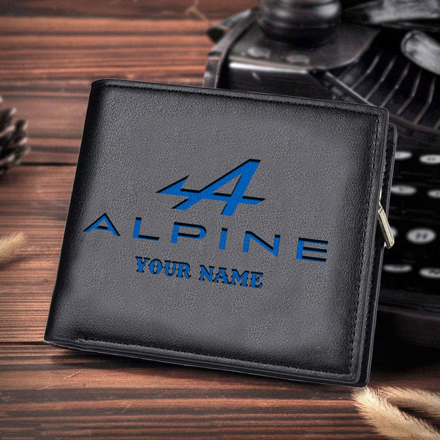 F1 Formula Brown And Black Leather Wallet