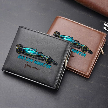 F1 Formula Brown And Black Leather Wallet