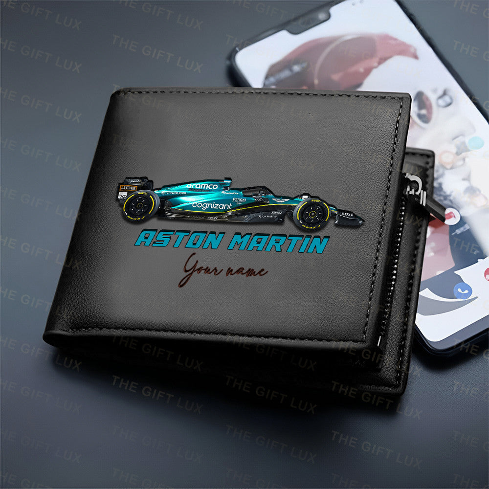 F1 Formula Brown And Black Leather Wallet