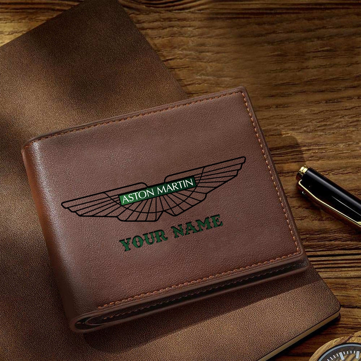 F1 Formula Brown And Black Leather Wallet