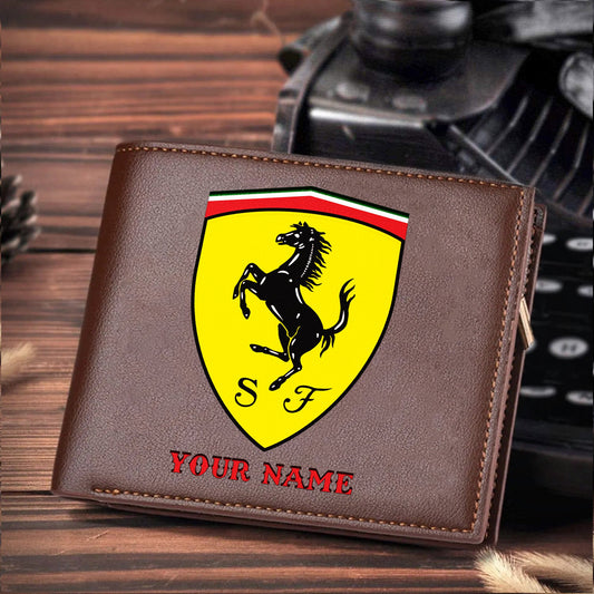 F1 Formula Brown And Black Leather Wallet