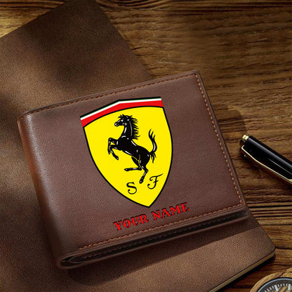 F1 Formula Brown And Black Leather Wallet