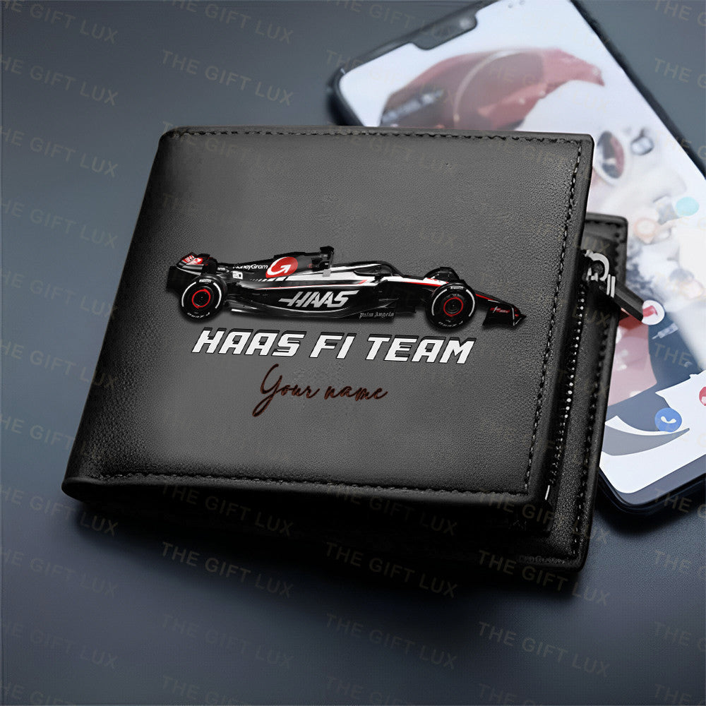 F1 Formula Brown And Black Leather Wallet
