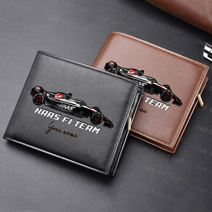 F1 Formula Brown And Black Leather Wallet