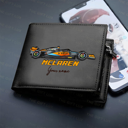 F1 Formula Brown And Black Leather Wallet