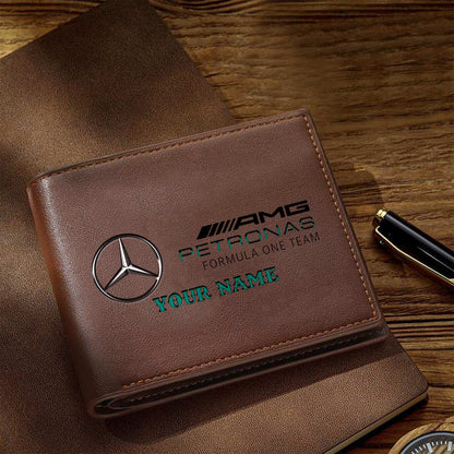 F1 Formula Brown And Black Leather Wallet