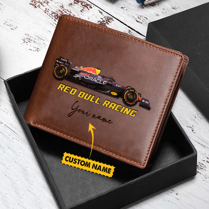F1 Formula Brown And Black Leather Wallet