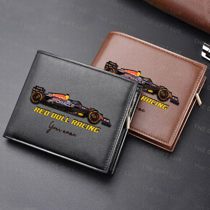 F1 Formula Brown And Black Leather Wallet