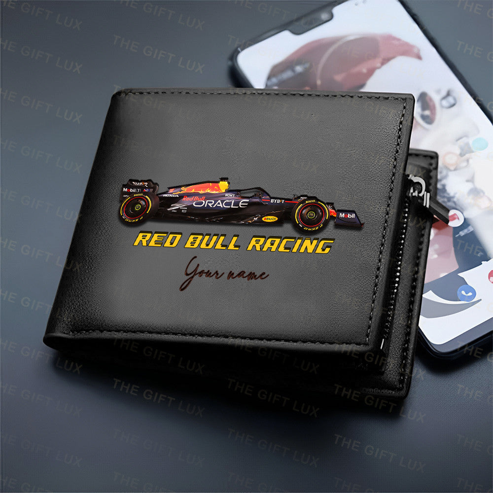 F1 Formula Brown And Black Leather Wallet