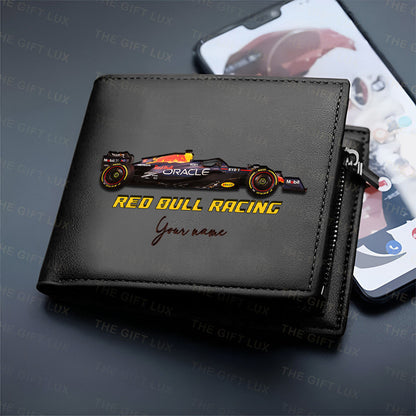 F1 Formula Brown And Black Leather Wallet