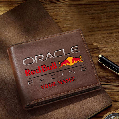 F1 Formula Brown And Black Leather Wallet