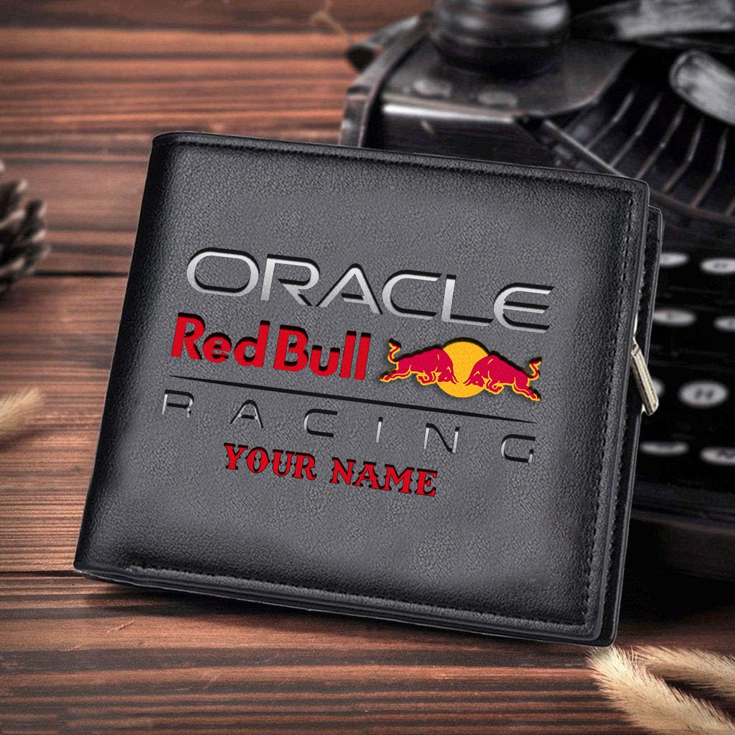 F1 Formula Brown And Black Leather Wallet