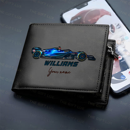 F1 Formula Brown And Black Leather Wallet