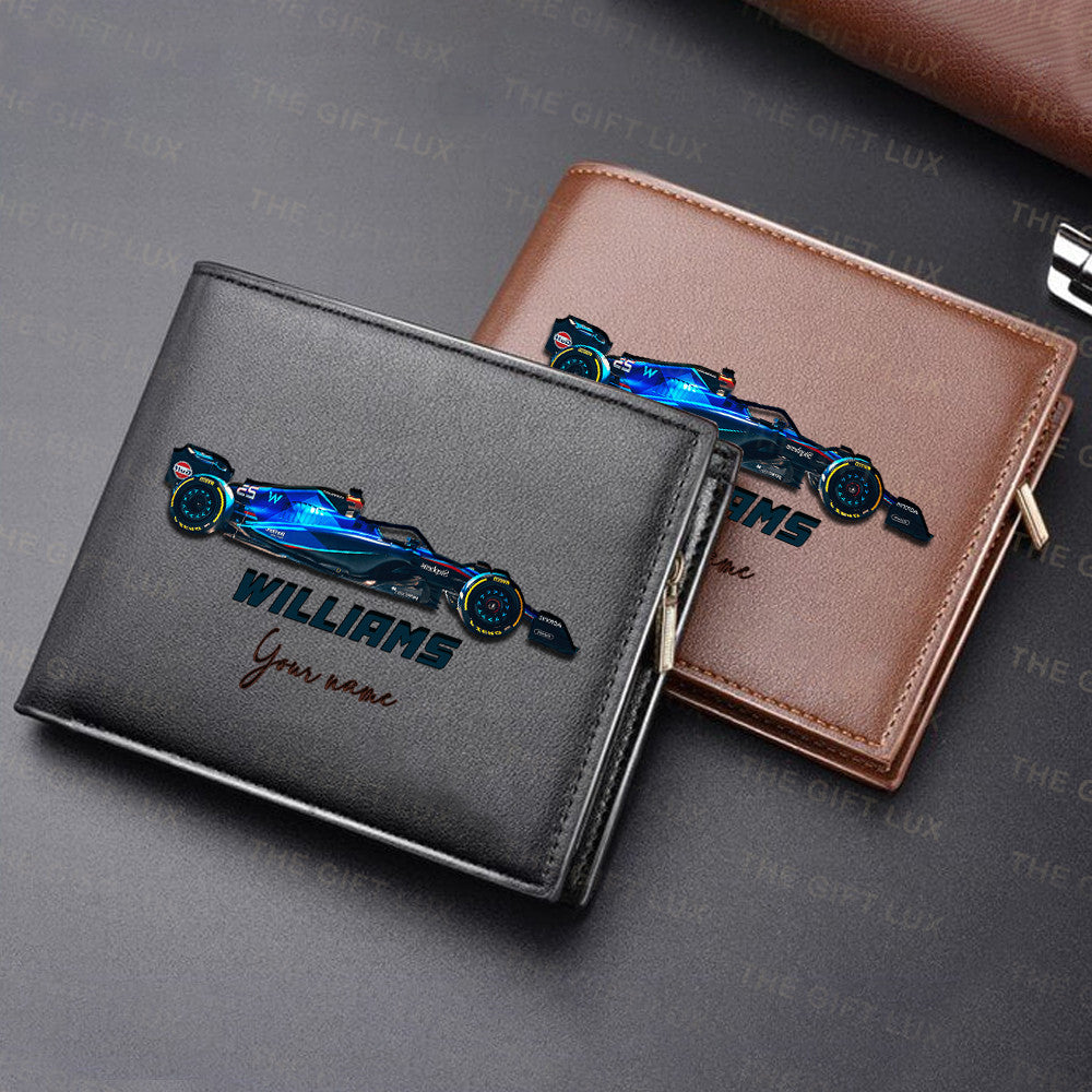 F1 Formula Brown And Black Leather Wallet