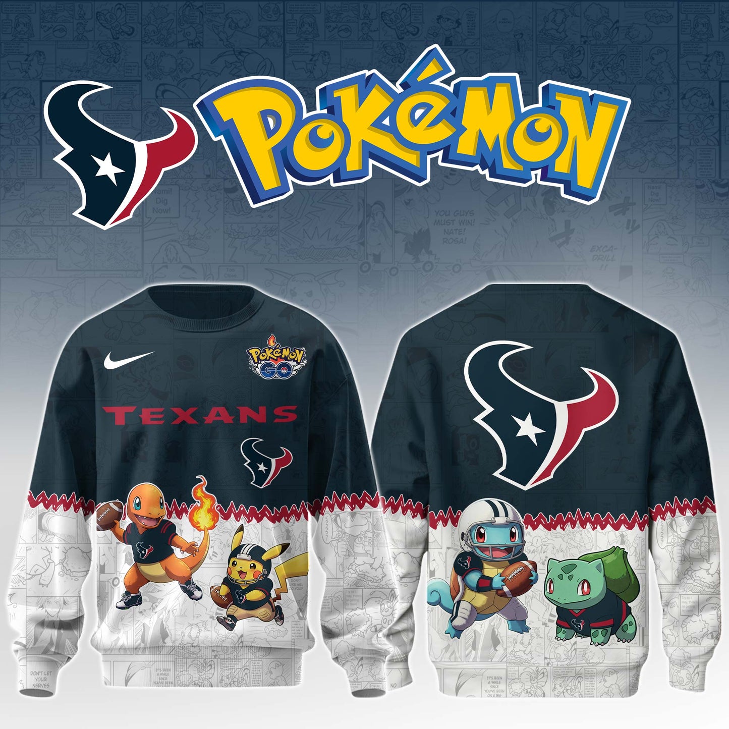 LIMITED EDITION - NEW CUSTOMIZED NFL15 HTT HOUSTON TEXANS UNISEX T-SHIRT, SWEATSHIRT & HOODIE