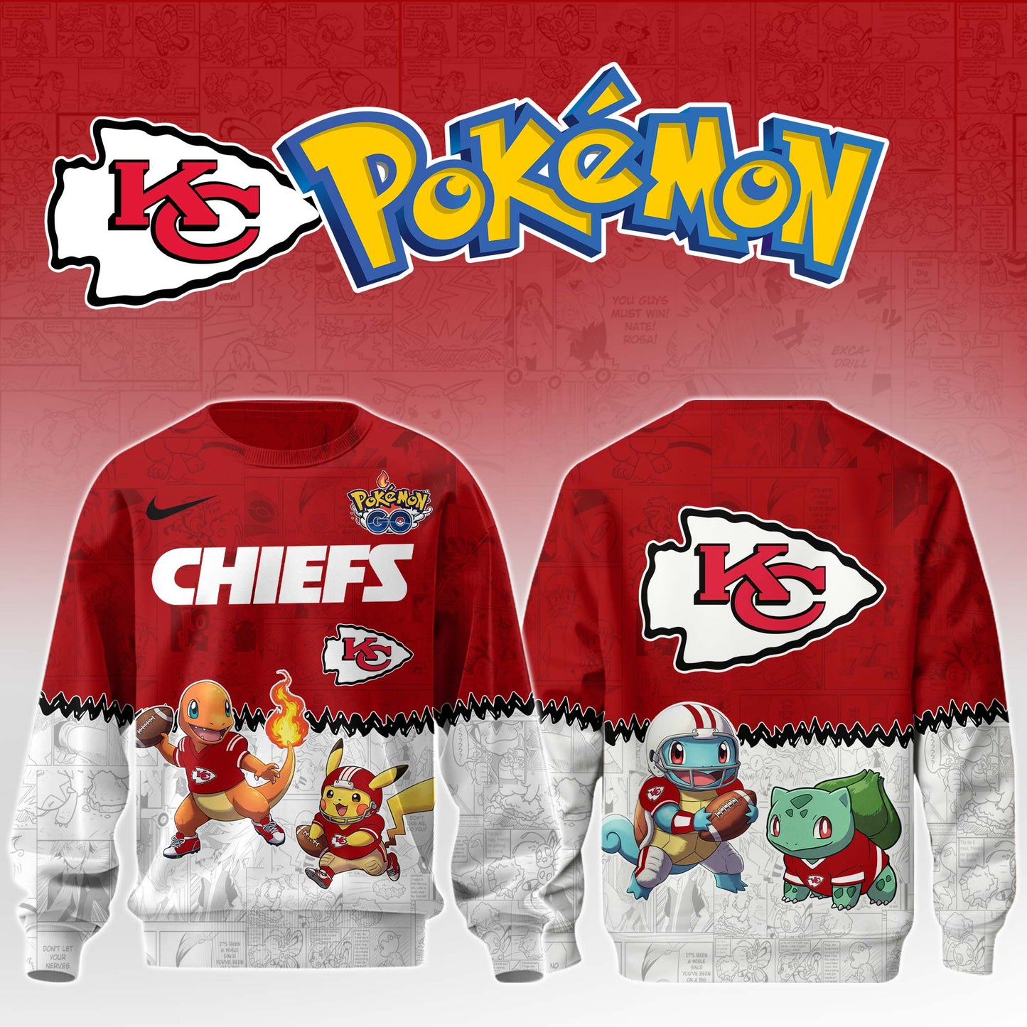 LIMITED EDITION - NEW CUSTOMIZED NFL01 KCC KANSAS CITY CHIEFS UNISEX T-SHIRT, SWEATSHIRT & HOODIE