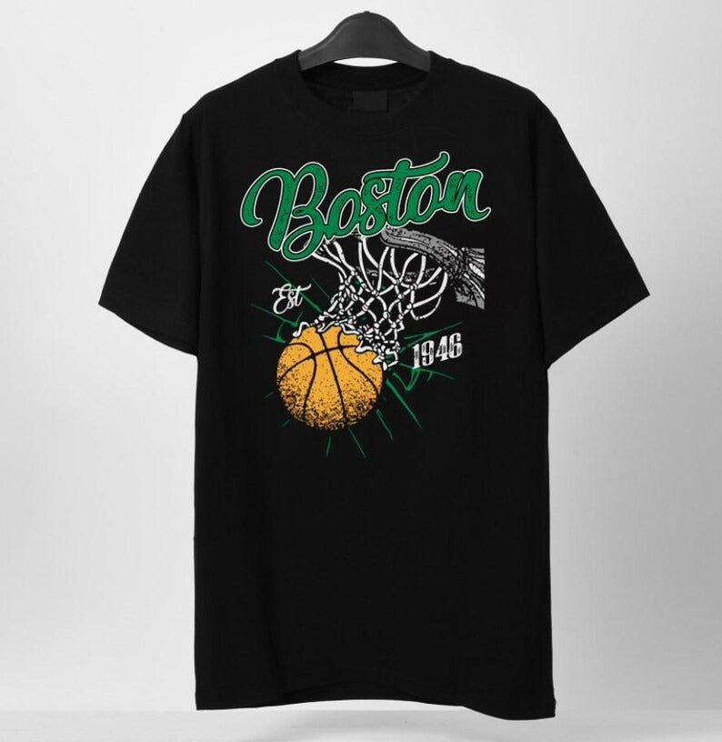 Retro Style Washed T-Shirt for Basketball Fans