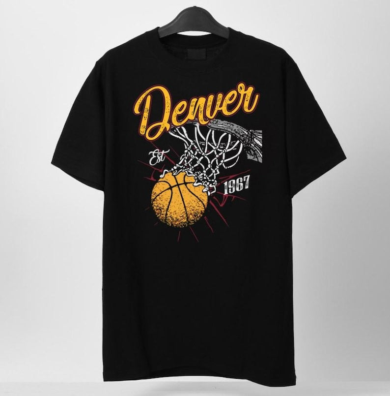 Retro Style Washed T-Shirt for Basketball Fans