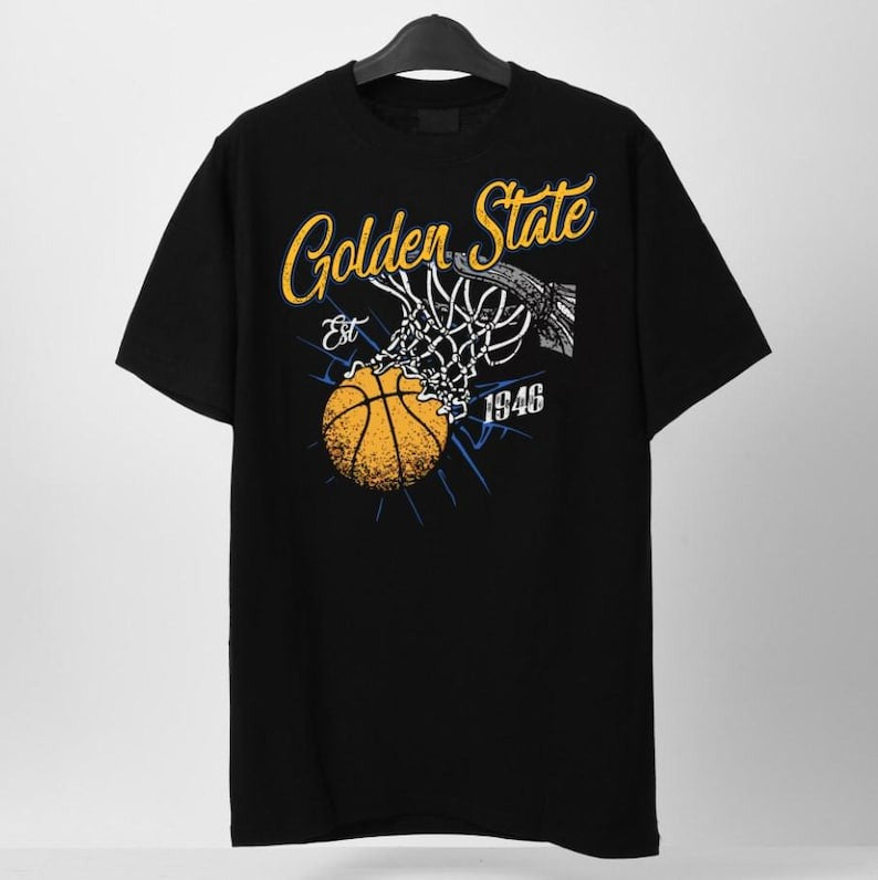 Retro Style Washed T-Shirt for Basketball Fans