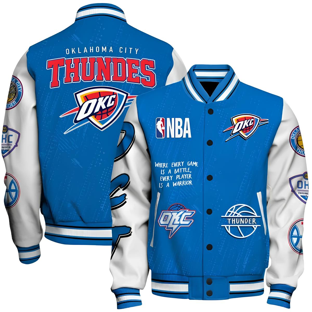 Oklahoma City Thunder Baseball Jacket