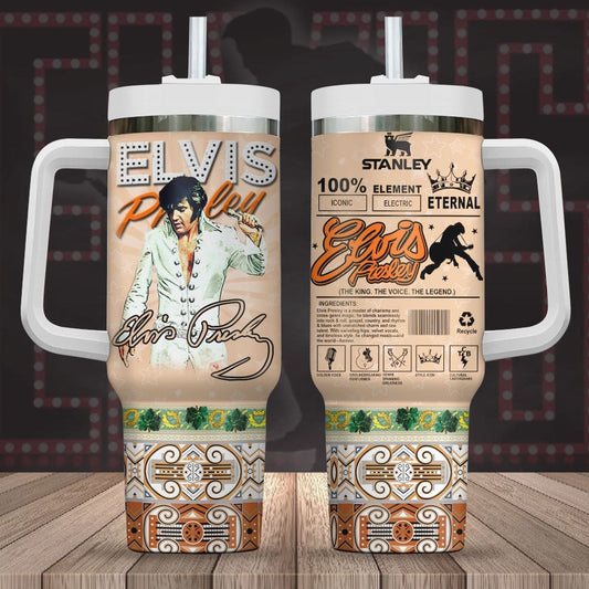New Premium Elvis Presley 40OZ Tumbler With Handle - EVPLCAO12