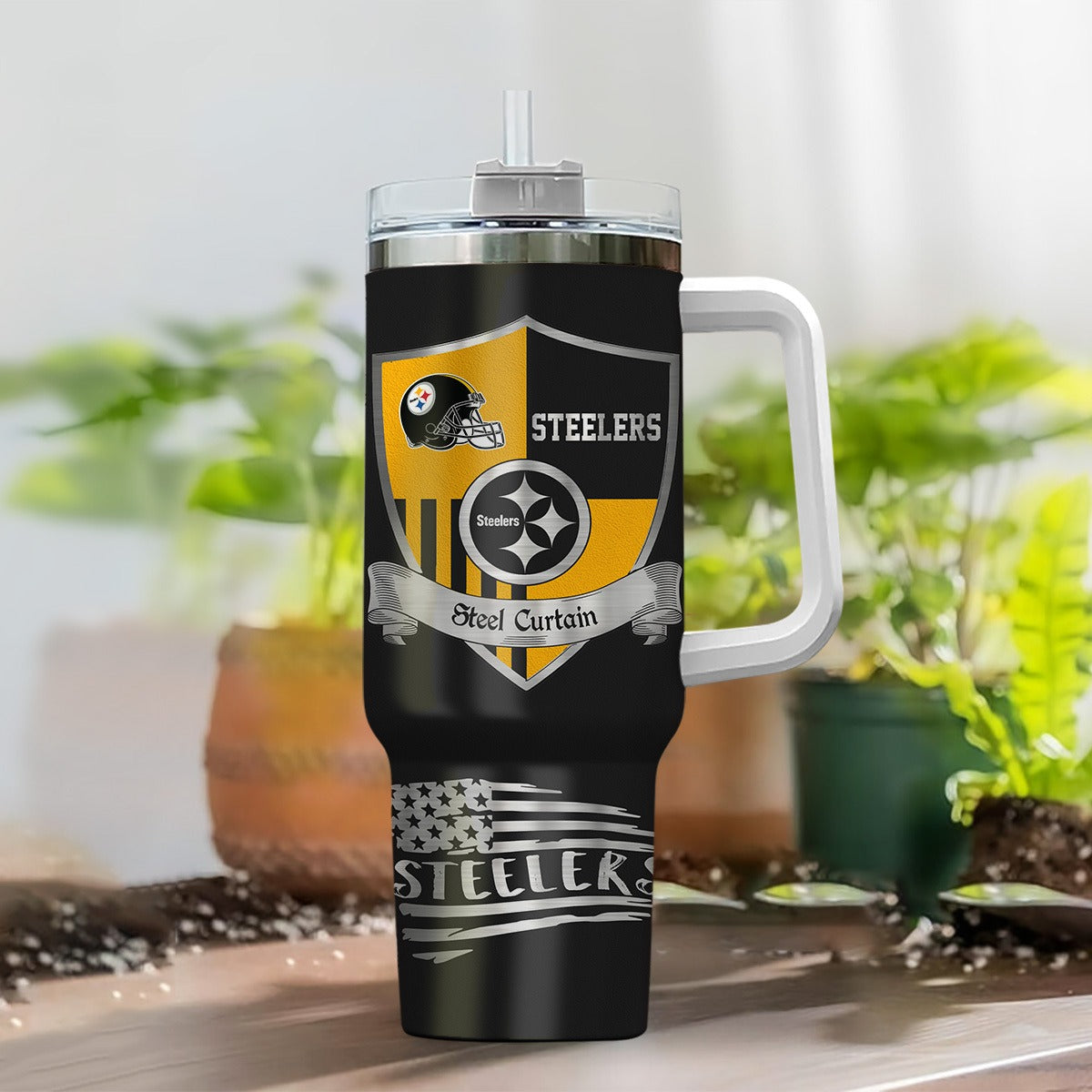 LIMITED EDITION - NEW CUSTOMIZED NFL14 PSB PITTSBURGH STEELERS 40 OZ TUMBLER