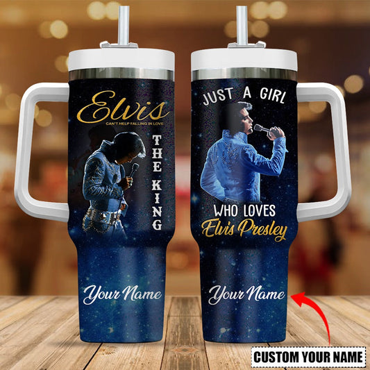New Premium Elvis Presley 40OZ Tumbler With Handle - EVPLCAO62