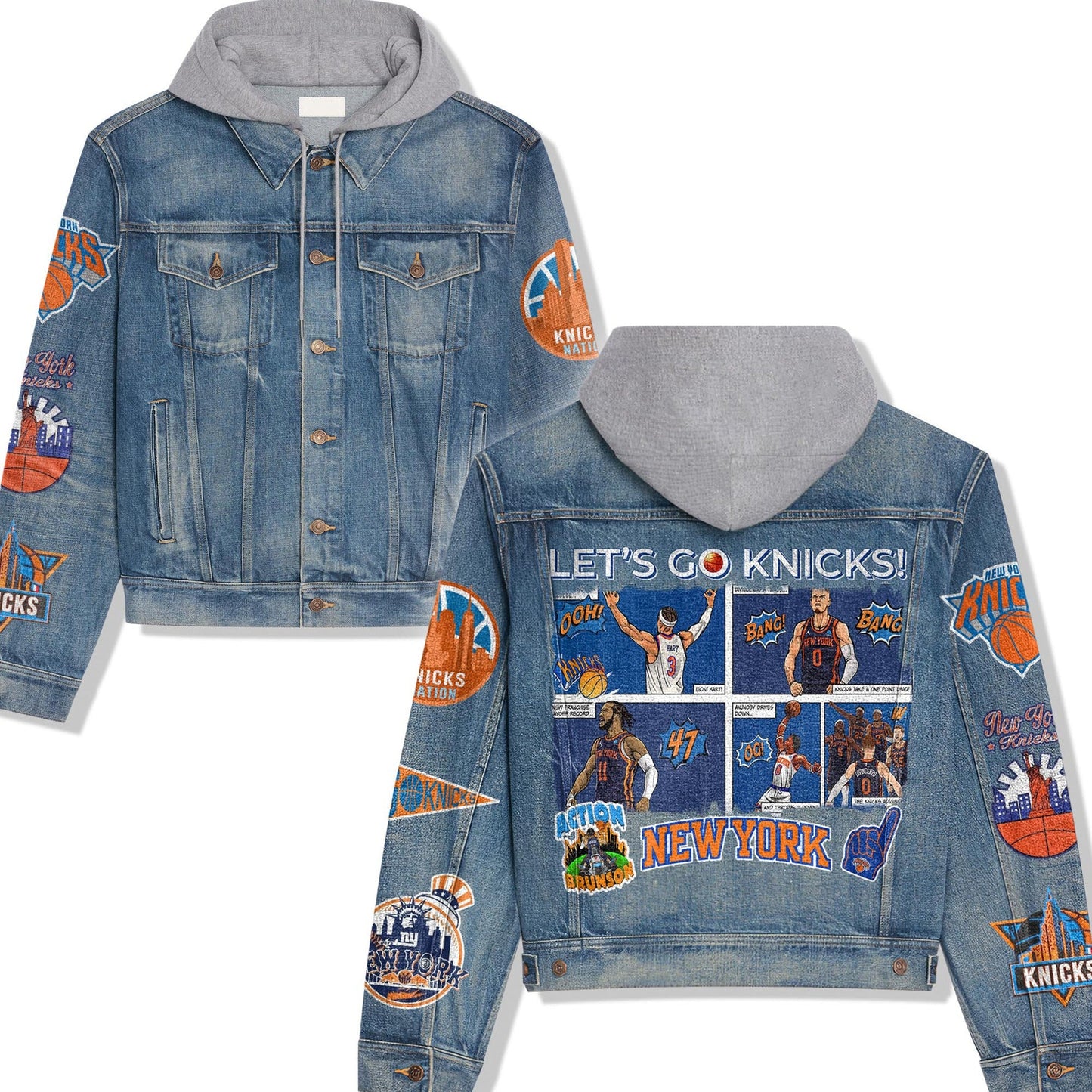 NBA Unisex Hooded Denim Jacket
