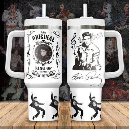 New Premium Elvis Presley 40OZ Tumbler With Handle - EVPLCAO67