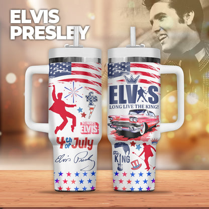 New Premium Elvis Presley 40OZ Tumbler With Handle - EVPLCAO66