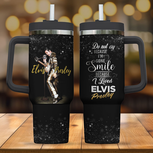 New Premium Elvis Presley 40OZ Tumbler With Handle - EVPLCAO08