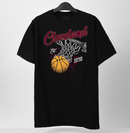 Retro Style Washed T-Shirt for Basketball Fans