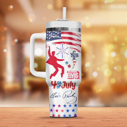 New Premium Elvis Presley 40OZ Tumbler With Handle - EVPLCAO66
