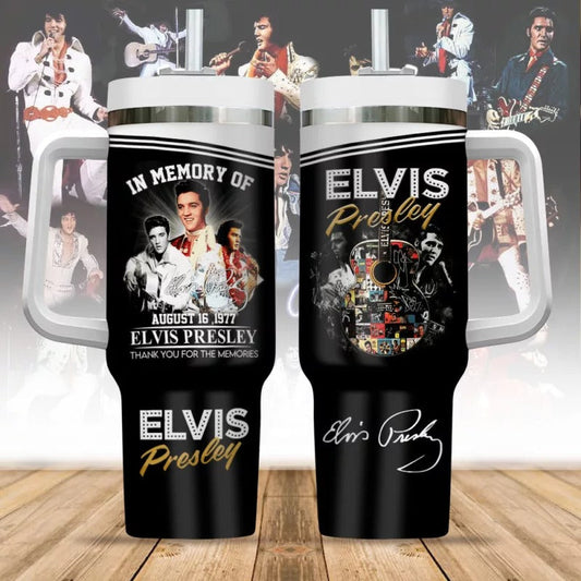 New Premium Elvis Presley 40OZ Tumbler With Handle - EVPLCAO61