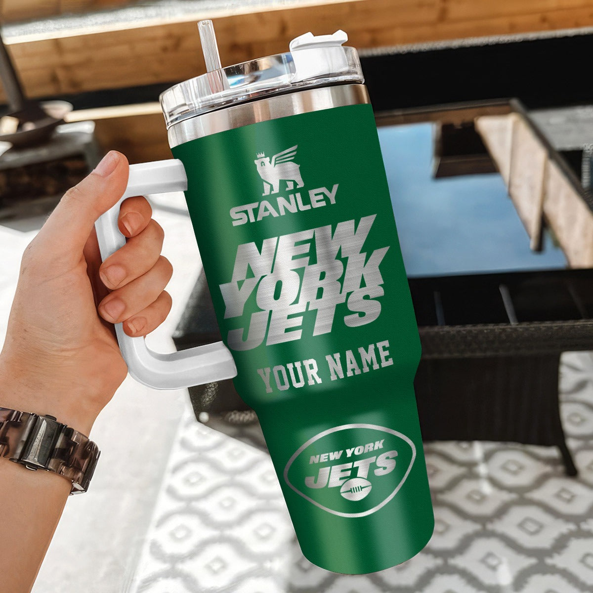 LIMITED EDITION - NEW CUSTOMIZED NFL25 NYJ NEW YORK JETS 40 OZ TUMBLER