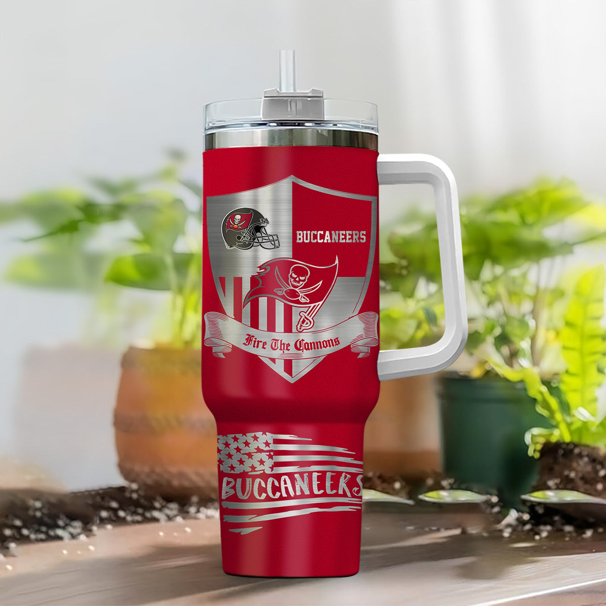 LIMITED EDITION - NEW CUSTOMIZED NFL10 TBB TAMPA BAY BUCCANEERS 40 OZ TUMBLER