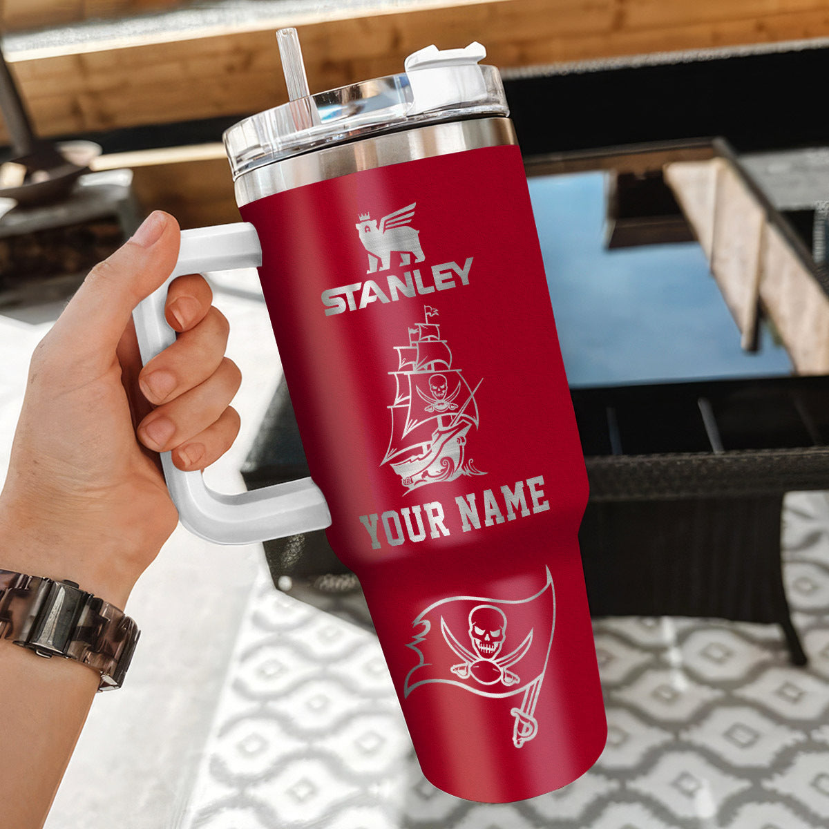 LIMITED EDITION - NEW CUSTOMIZED NFL10 TBB TAMPA BAY BUCCANEERS 40 OZ TUMBLER
