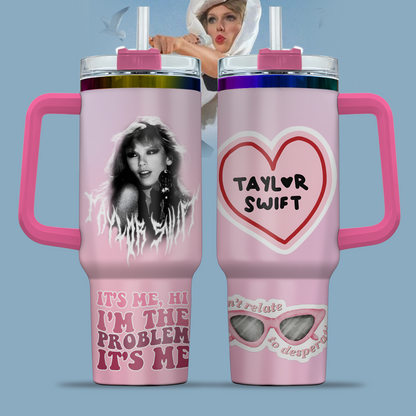 LIMITED EDITION TAYLOR SWIFT PINK QUOTE TUMBLER – PREMIUM SWIFTIE DRINKWARE