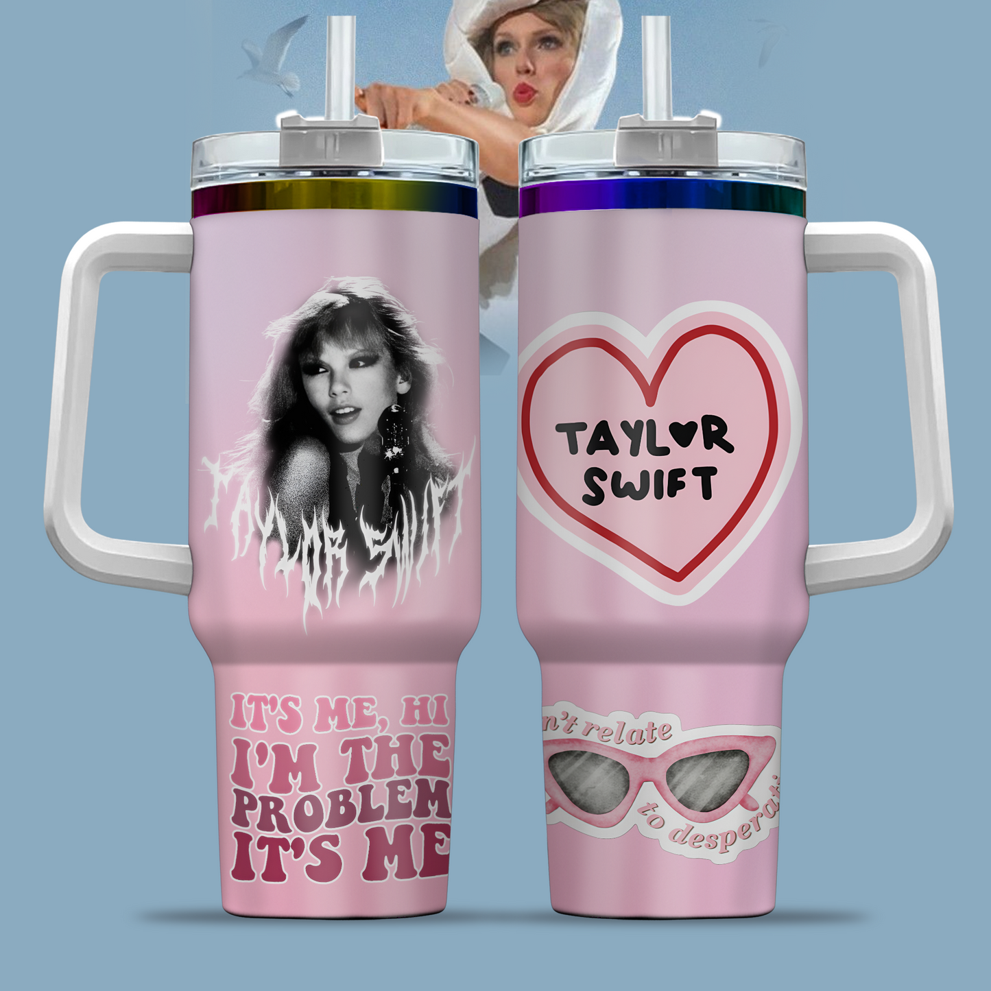LIMITED EDITION TAYLOR SWIFT PINK QUOTE TUMBLER – PREMIUM SWIFTIE DRINKWARE