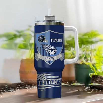 LIMITED EDITION - NEW CUSTOMIZED NFL31 TST TENNESSEE TITANS 40 OZ TUMBLER