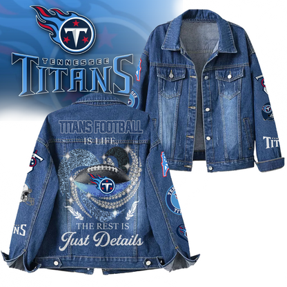 LIMITED EDITION - NEW CUSTOMIZED NFL31 TST TENNESSEE TITANS DENIM JACKET