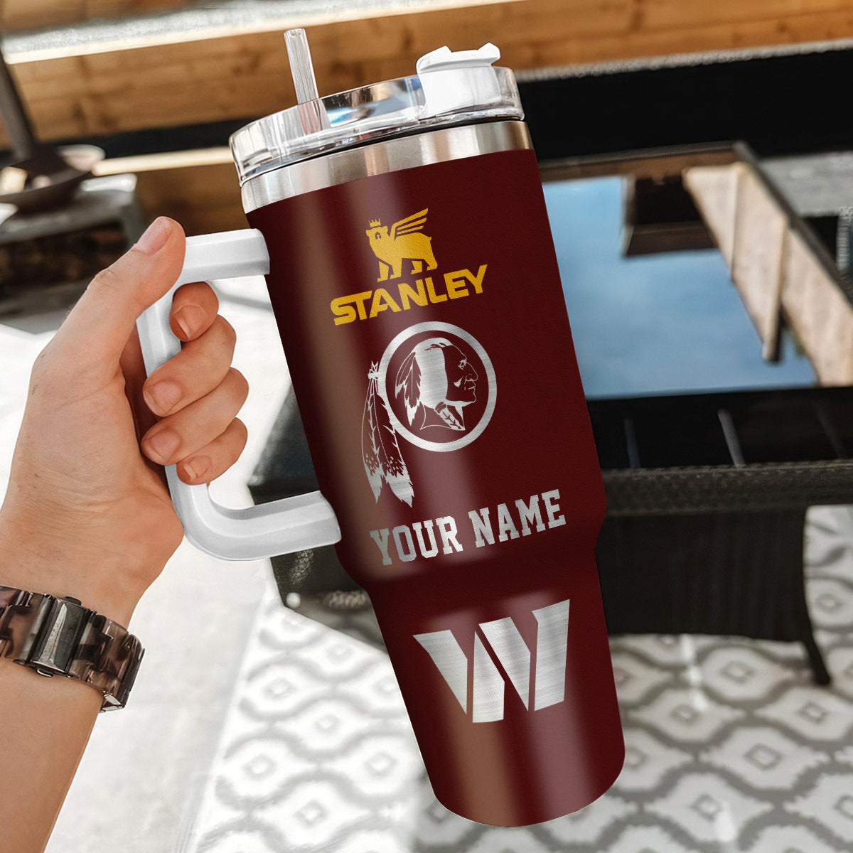 LIMITED EDITION - NEW CUSTOMIZED NFL12 WTC WASHINGTON COMMANDERS 40 OZ TUMBLER